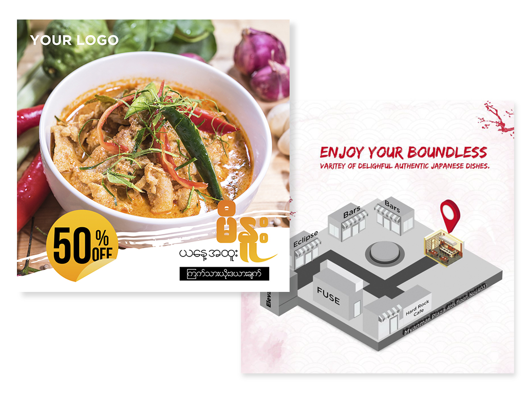 Designs for Facebook, instagram and other social