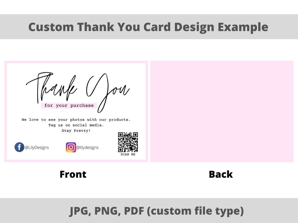Custom "Thank You Card Design" for your business