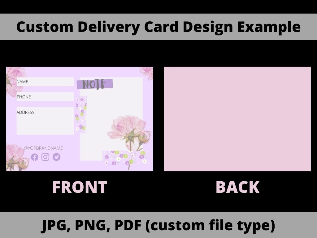 Custom "Delivery Card Design" for your business