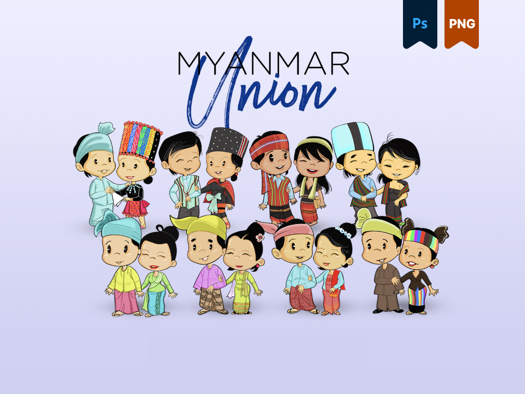Myanmar Union Illustration