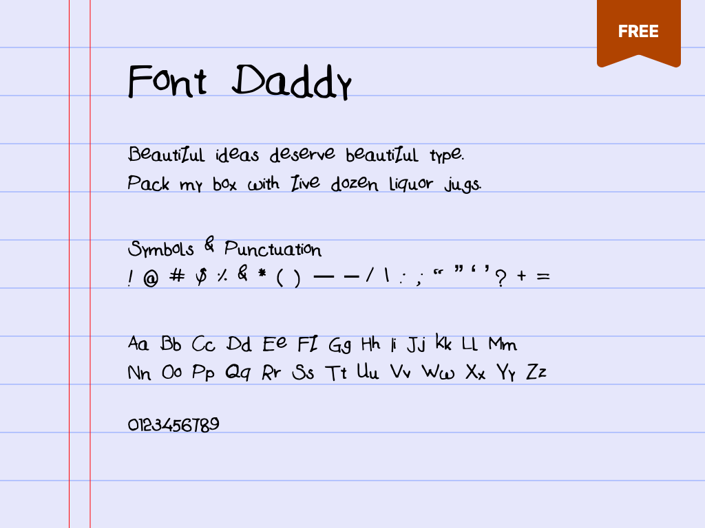 Font Daddy - Hand Writing Font
